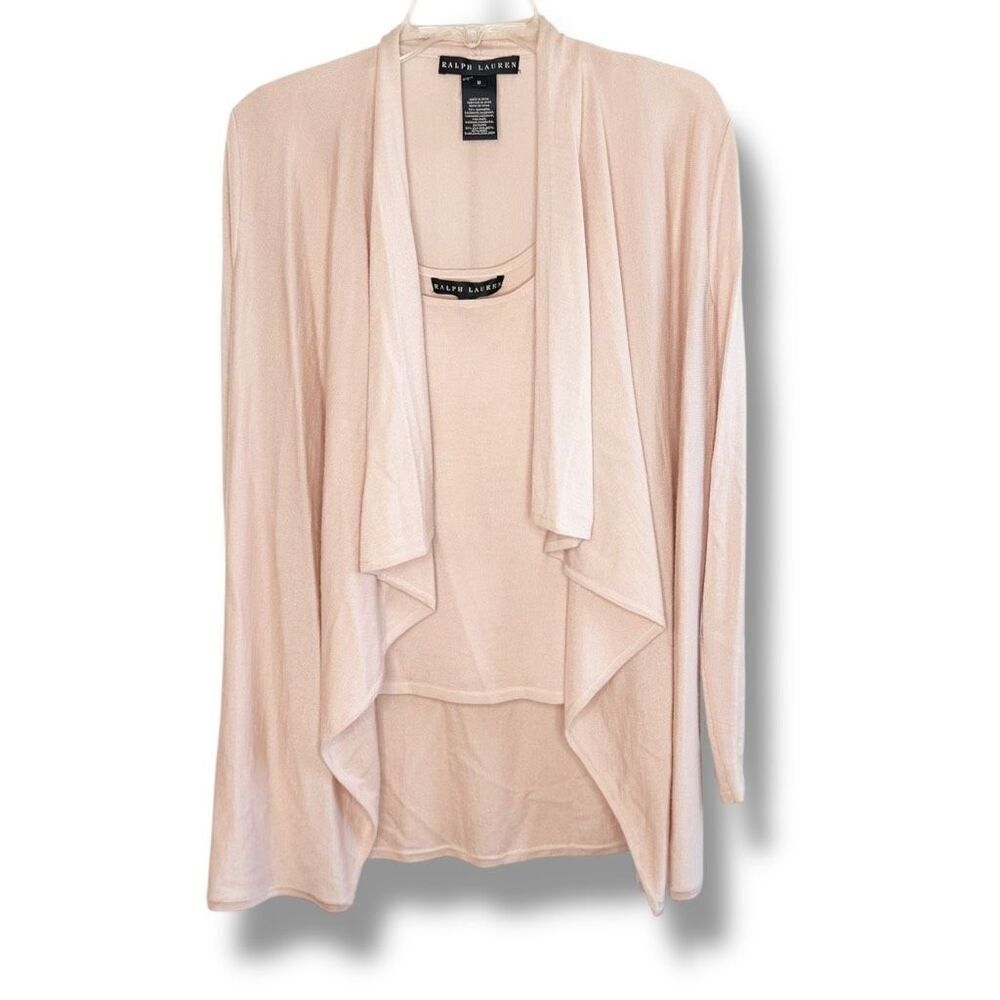 Ralph Lauren Black Label Cardigan & Camisole Cashmere Silk Set Women’s Size M/L